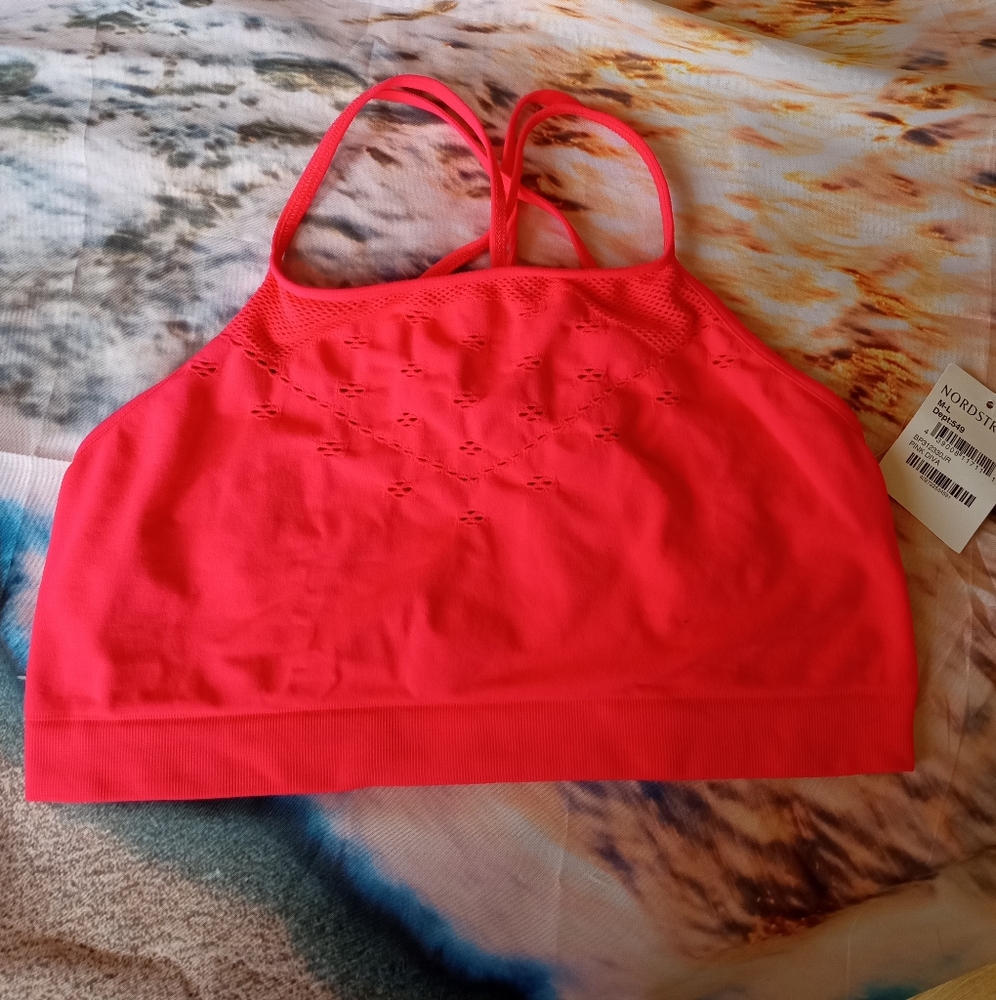 Neon Red Nordstrom Yoga Bra